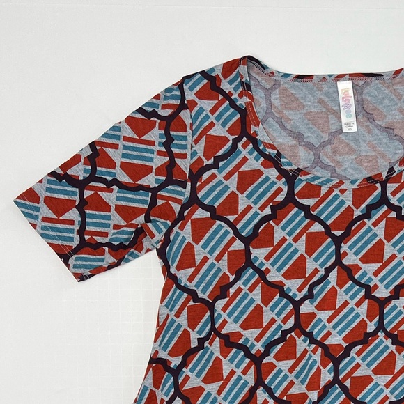 LuLaRoe Perfect Tee Orange Gray T-Shirt Tunic Size XXS - Picture 4 of 12